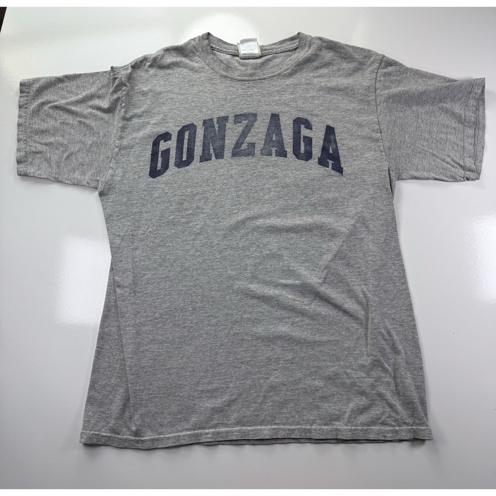Gonzaga‎ University Gray Tee Oarsman Single Stitch T-Shirt L Shirt USA College